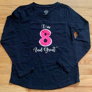 Girls 8th Birthday Shirt - Size M (7/8)